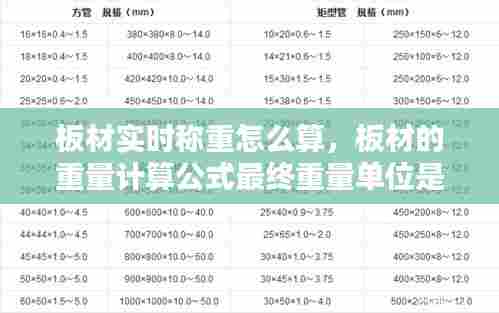 板材实时称重怎么算,板材的重量计算公式最终重量单位是公斤