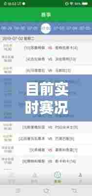 目前实时赛况最新数据，今天比赛实况 