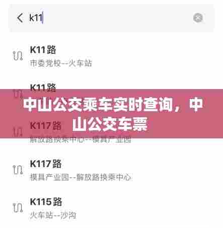 中山公交乘车实时查询，中山公交车票 