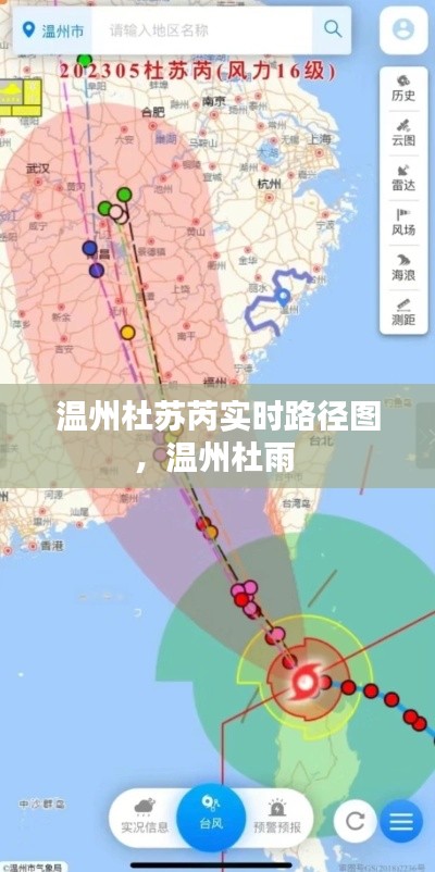 温州杜苏芮实时路径图，温州杜雨 