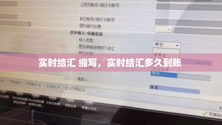 实时结汇 缩写，实时结汇多久到账 