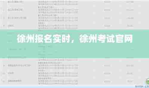 徐州报名实时，徐州考试官网 