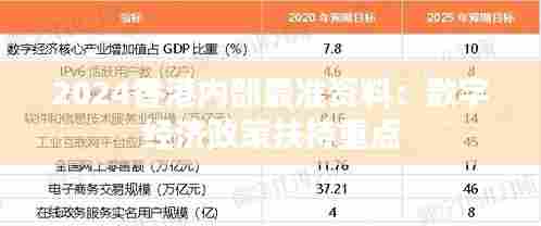 2024香港内部最准资料：数字经济政策扶持重点