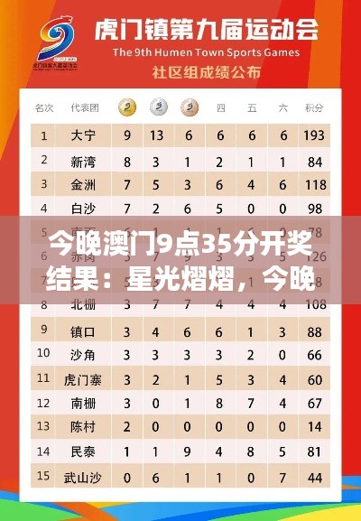 今晚澳门9点35分开奖结果:星光熠熠,今晚谁将拥抱荣誉