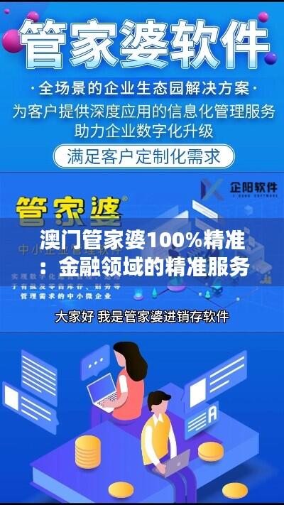 澳门管家婆100%精准：金融领域的精准服务