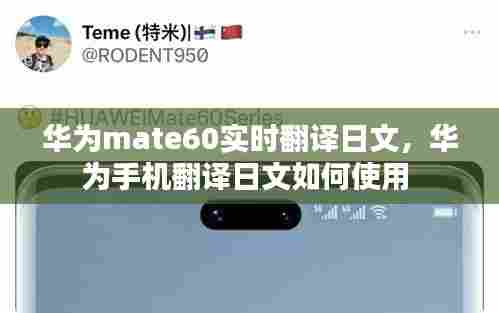 华为mate60实时翻译日文，华为手机翻译日文如何使用 