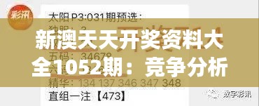 新澳天天开奖资料大全1052期：竞争分析独家视角