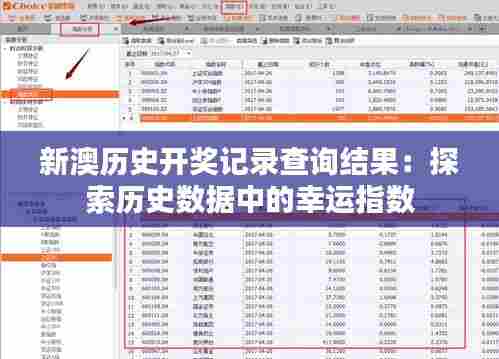 新澳历史开奖记录查询结果：探索历史数据中的幸运指数