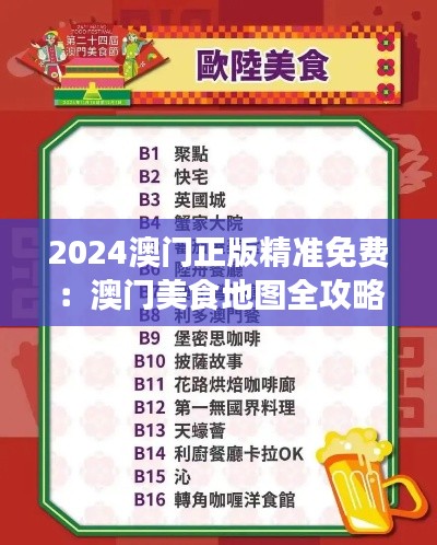 2024澳门正版精准免费:澳门美食地图全攻略,吃喝玩乐一手掌握