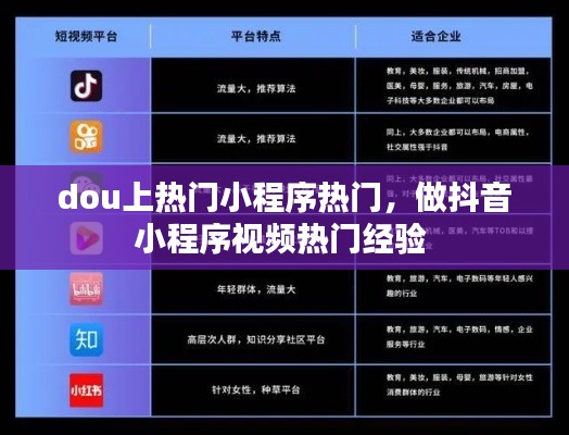 dou上热门小程序热门，做抖音小程序视频热门经验 