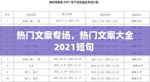 热门文案专场，热门文案大全2021短句 