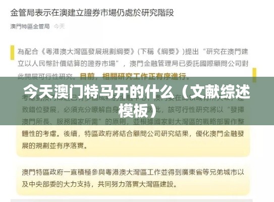 今天澳门特马开的什么（文献综述模板）