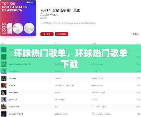 环球热门歌单，环球热门歌单下载 