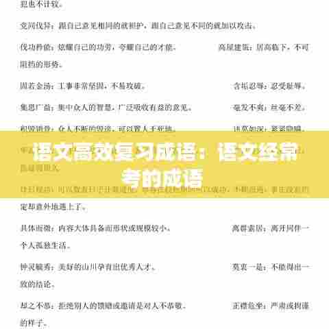 语文高效复习成语：语文经常考的成语 