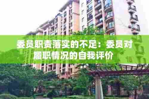 委员职责落实的不足：委员对履职情况的自我评价 