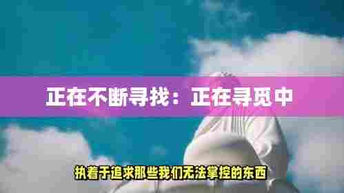 正在不断寻找：正在寻觅中 