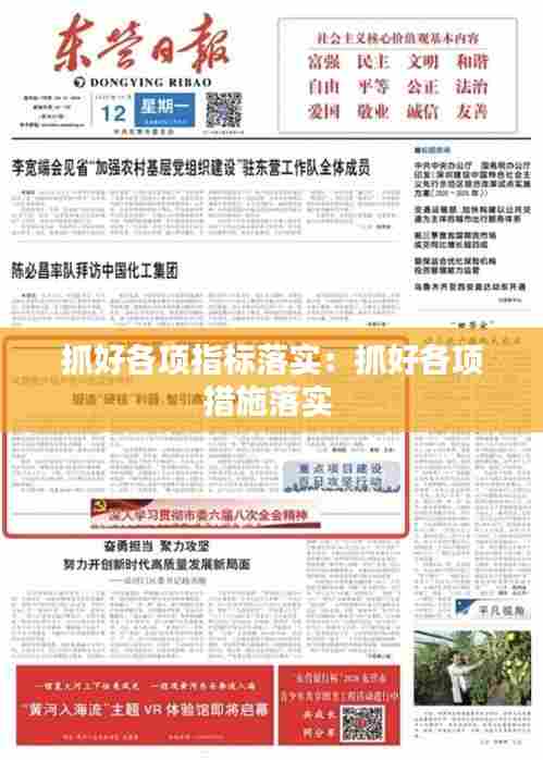 抓好各项指标落实：抓好各项措施落实 