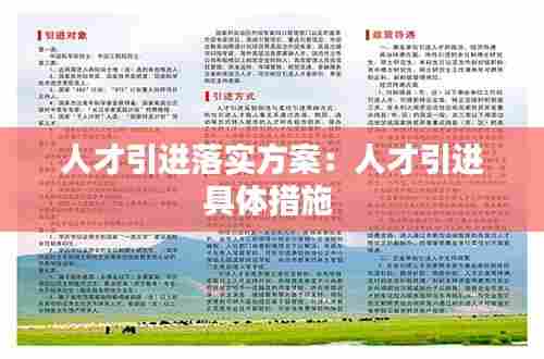 人才引进落实方案:人才引进具体措施
