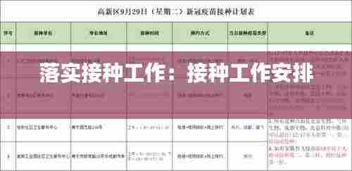 落实接种工作：接种工作安排 