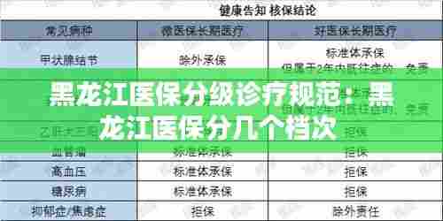 黑龙江医保分级诊疗规范：黑龙江医保分几个档次 