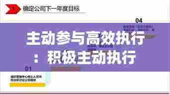 主动参与高效执行：积极主动执行 