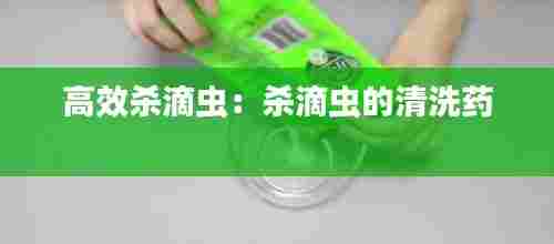 高效杀滴虫:杀滴虫的清洗药