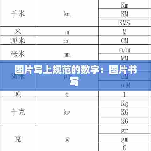 图片写上规范的数字：图片书写 