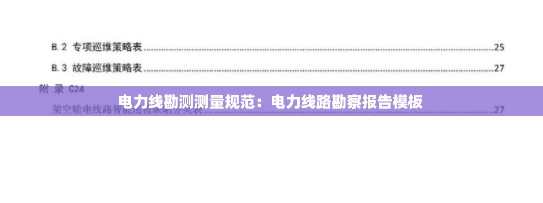 电力线勘测测量规范：电力线路勘察报告模板 
