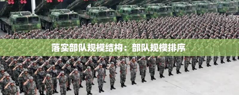 落实部队规模结构：部队规模排序 