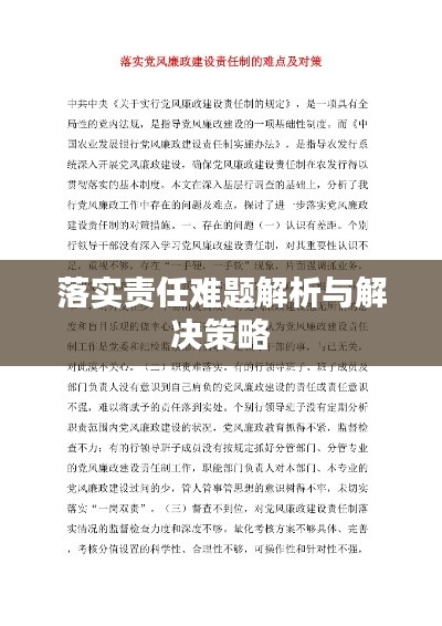 落实责任难题解析与解决策略