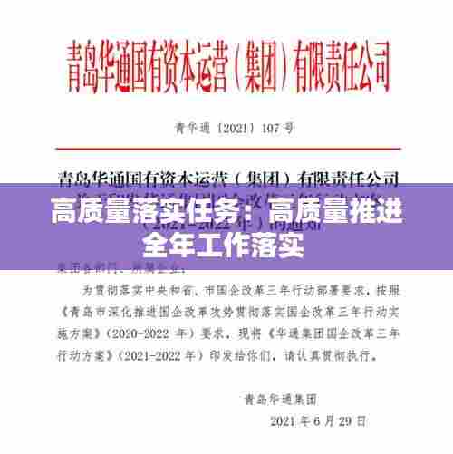 高质量落实任务：高质量推进全年工作落实 