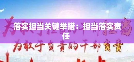 落实担当关键举措：担当落实责任 