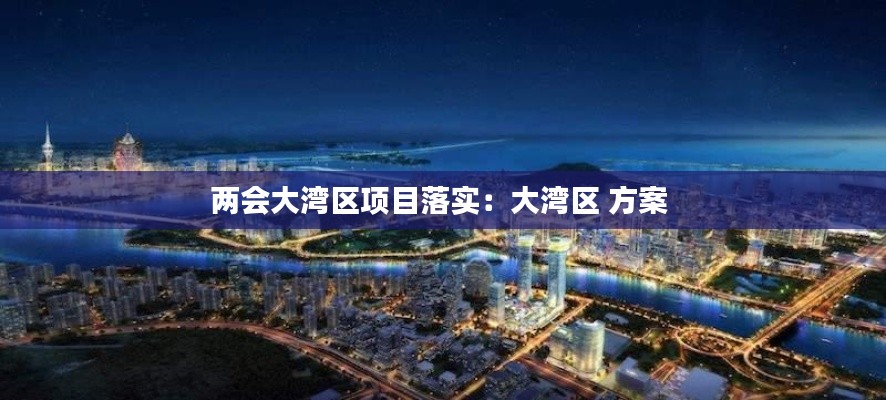 两会大湾区项目落实：大湾区 方案 