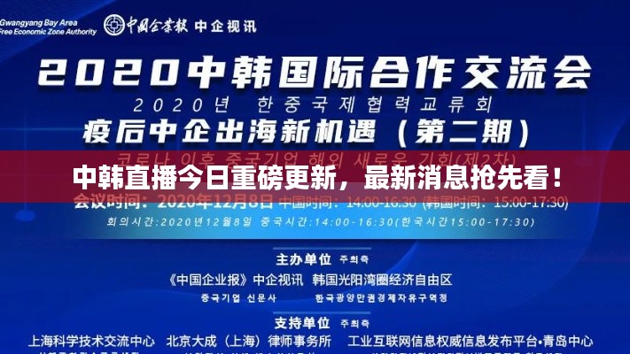 中韩直播今日重磅更新，最新消息抢先看！