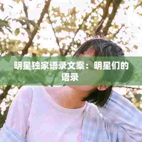 明星独家语录文案：明星们的语录 