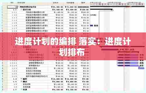 进度计划的编排 落实：进度计划排布 