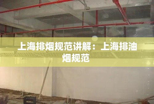 上海排烟规范讲解：上海排油烟规范 