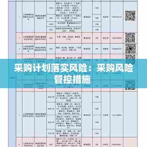 采购计划落实风险：采购风险管控措施 