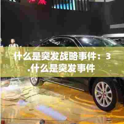 什么是突发战略事件：3.什么是突发事件 