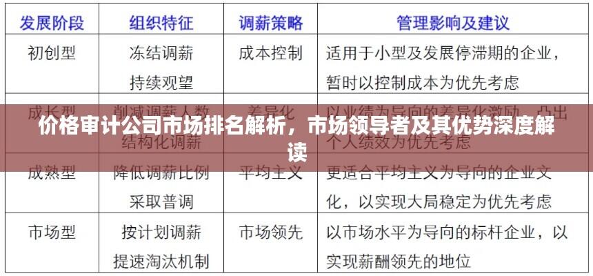 价格审计公司市场排名解析，市场领导者及其优势深度解读