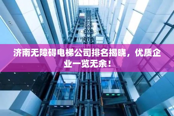 济南无障碍电梯公司排名揭晓,优质企业一览无余!