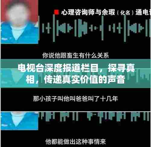 电视台深度报道栏目,探寻真相,传递真实价值的声音