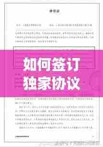 如何签订独家协议,步骤、技巧与注意事项全解析