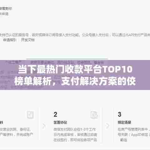 当下最热门收款平台TOP10榜单解析，支付解决方案的佼佼者