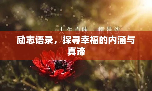励志语录，探寻幸福的内涵与真谛