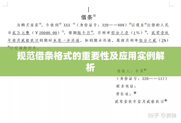 规范借条格式的重要性及应用实例解析