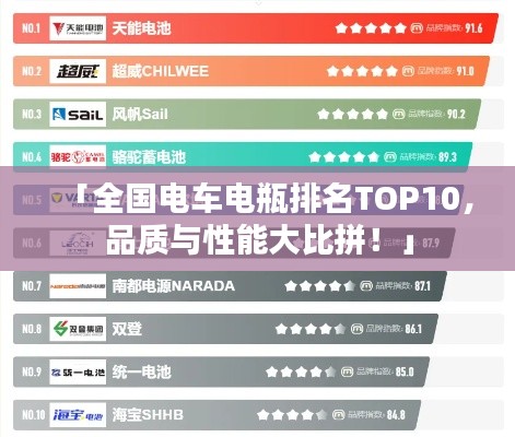 「全国电车电瓶排名TOP10，品质与性能大比拼！」
