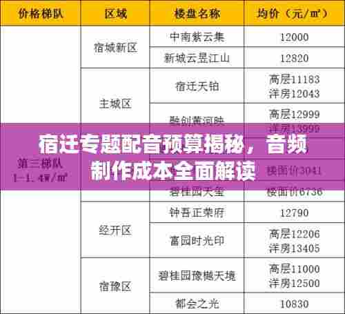 宿迁专题配音预算揭秘，音频制作成本全面解读