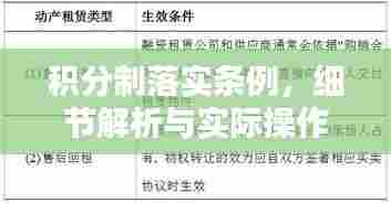 积分制落实条例，细节解析与实际操作指南