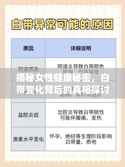 揭秘女性健康秘密，白带变化背后的真相探讨